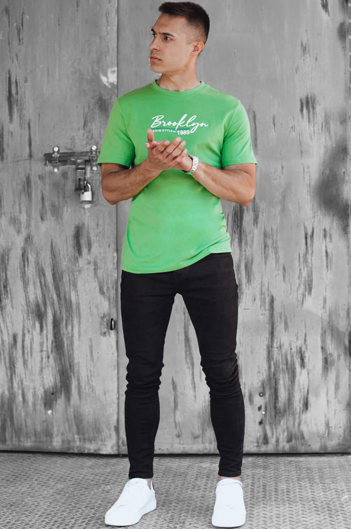 Koszulka męska z nadrukiem zielona Dstreet RX5405