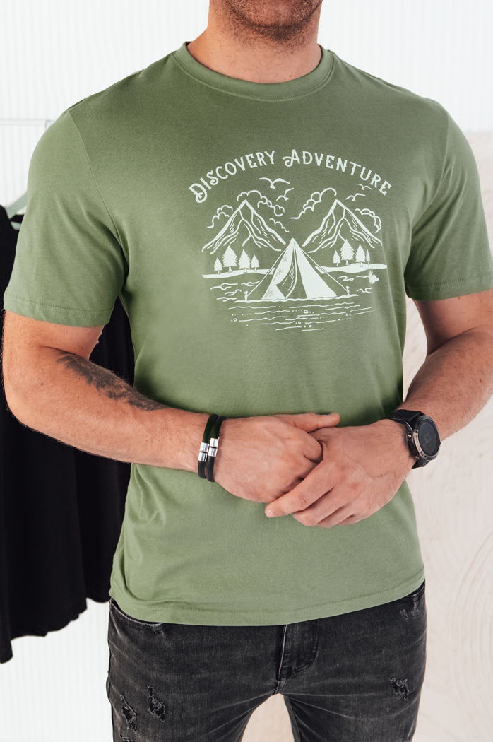 Koszulka męska z nadrukiem zielona Dstreet RX5414