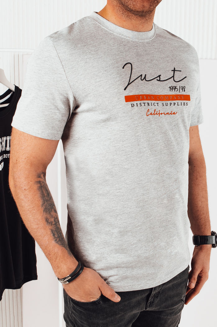 Koszulka męska z nadrukiem szara Dstreet RX5424
