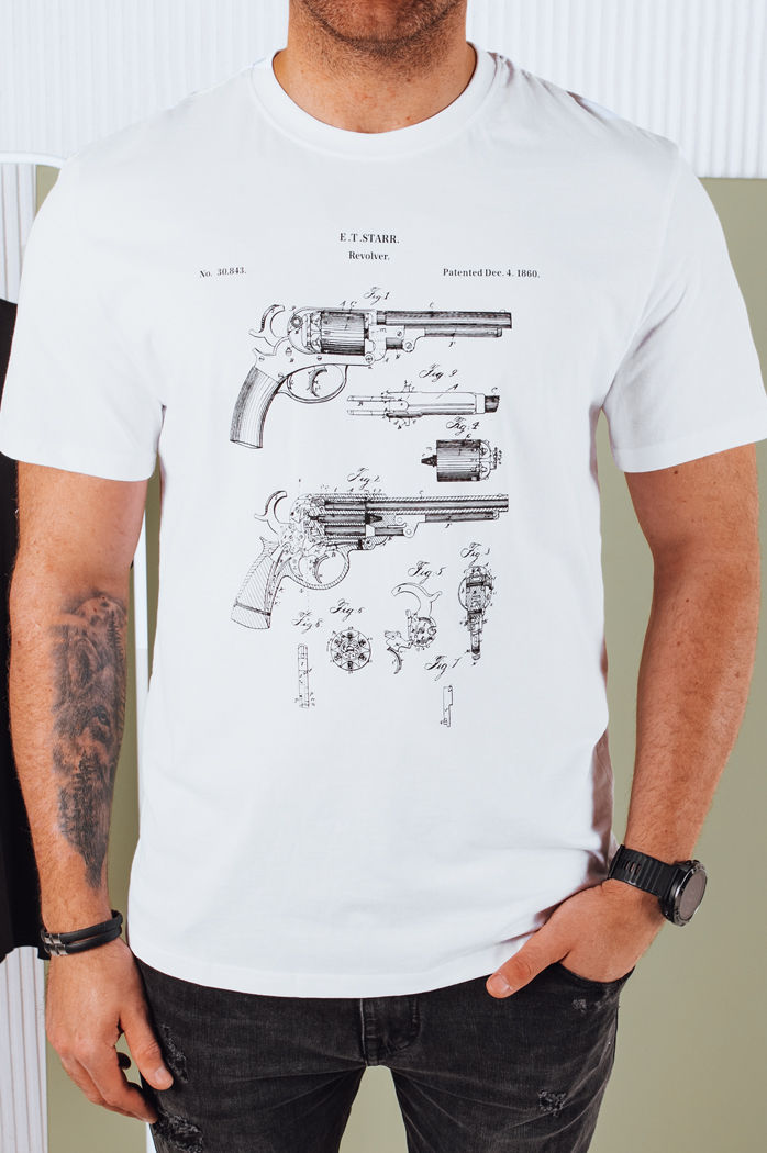 Koszulka męska z nadrukiem biała Dstreet RX5429