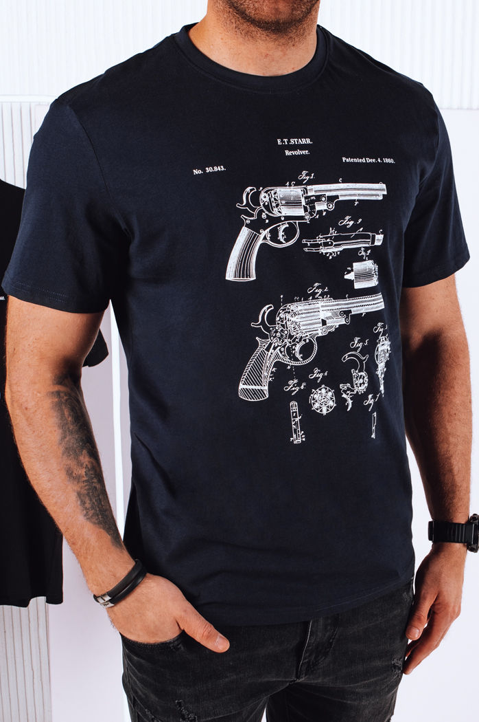 Koszulka męska z nadrukiem granatowa Dstreet RX5431