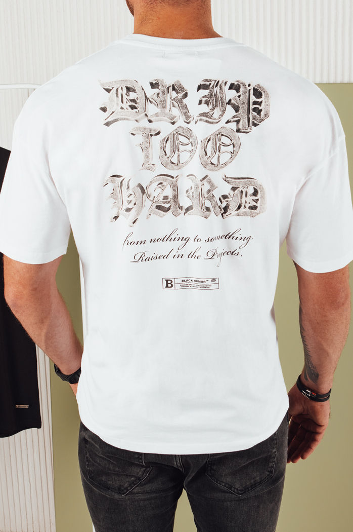 Koszulka męska z nadrukiem biała Dstreet RX5434