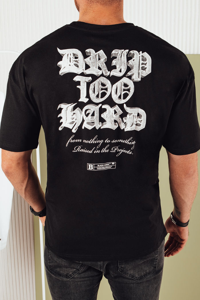 Koszulka męska z nadrukiem czarna Dstreet RX5435