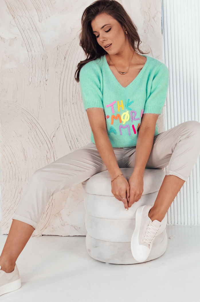 Sweter damski FATEL miętowy Dstreet MY2317