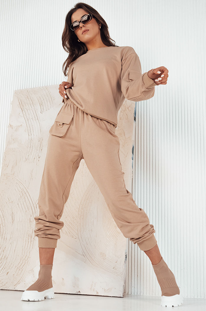 Komplet damski dresowy CADAVAL beżowy Dstreet AY1009