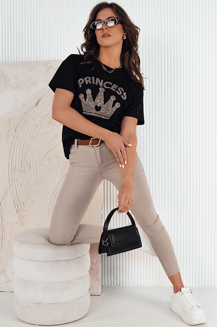 T-shirt damski PRINCY czarny Dstreet RY2389