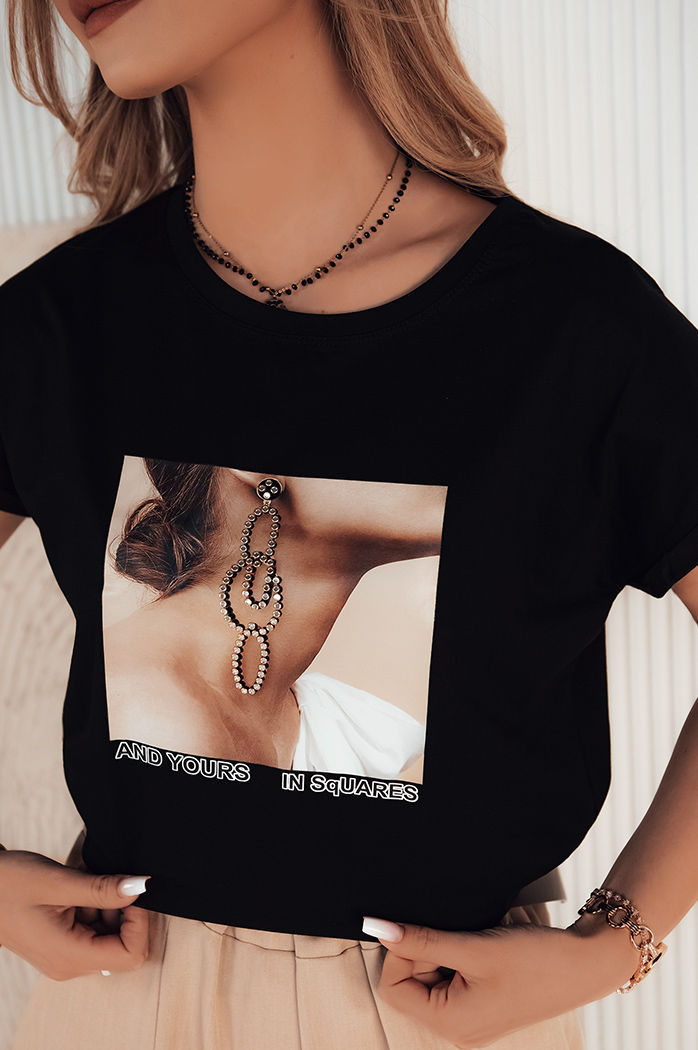 T-shirt damski FALCI czarny Dstreet RY2397