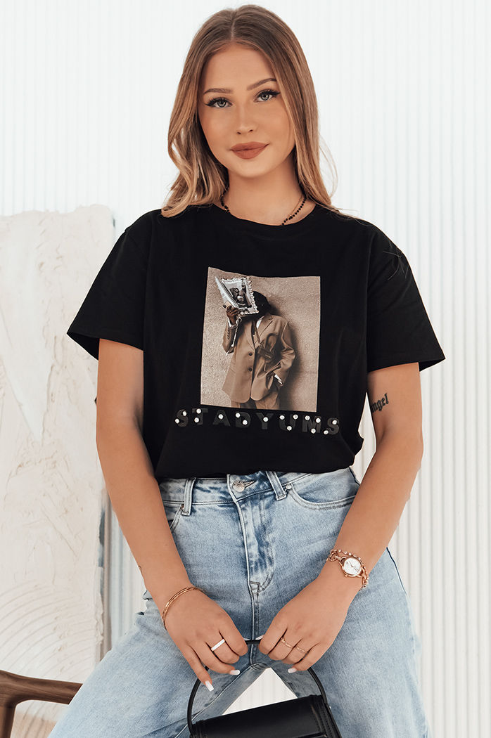 T-shirt damski CARSTI czarny Dstreet RY2403