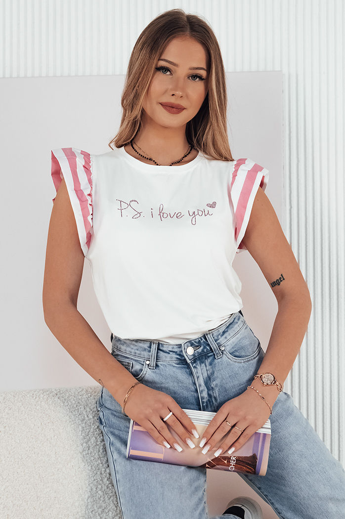 T-shirt damski AMOURI różowy Dstreet RY2412