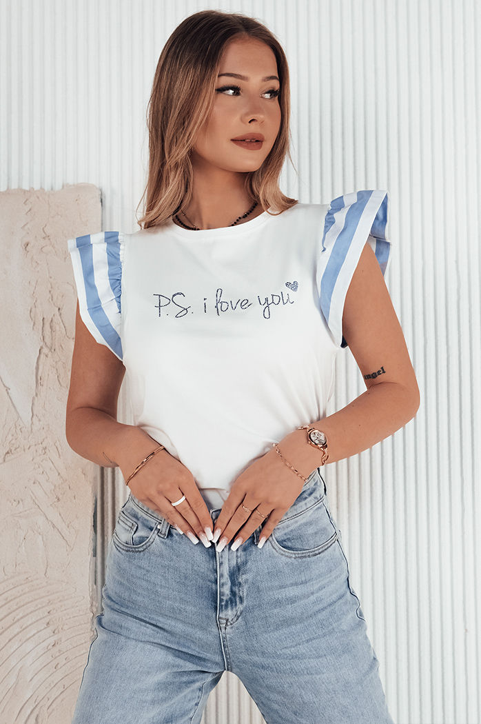 T-shirt damski AMOURI niebieski Dstreet RY2413