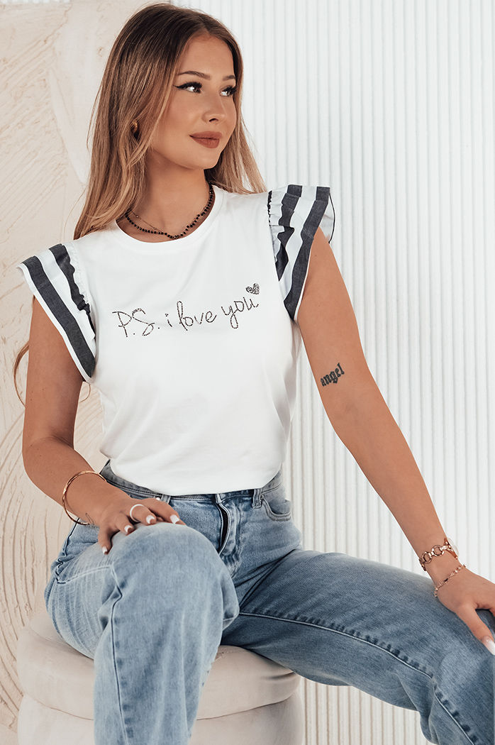 T-shirt damski AMOURI biały Dstreet RY2414