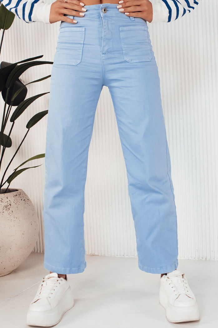 Spodnie damskie dzwony FERREL błękitne Dstreet UY1952