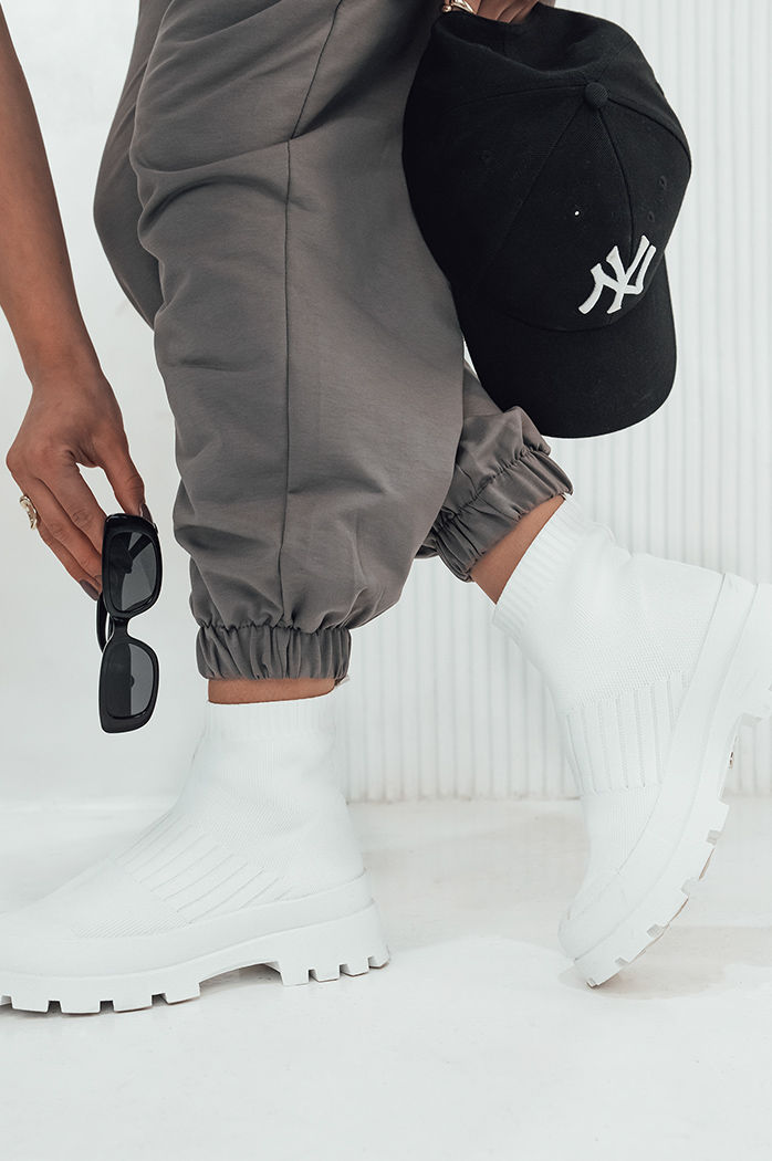 Buty damskie skarpetkowe ORCE białe Dstreet ZY0472
