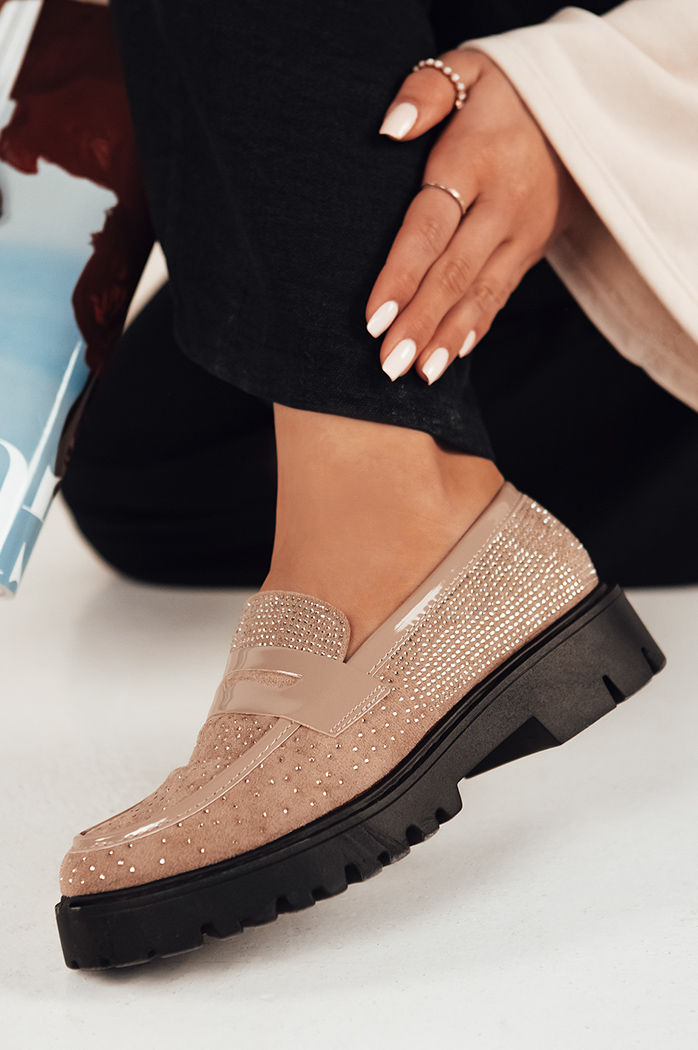 Mokasyny damskie beżowe OTERO Dstreet ZY0477