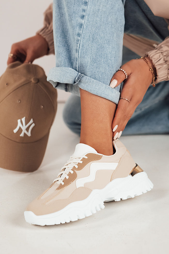 Sneakersy damskie PERNES beżowe Dstreet ZY0482