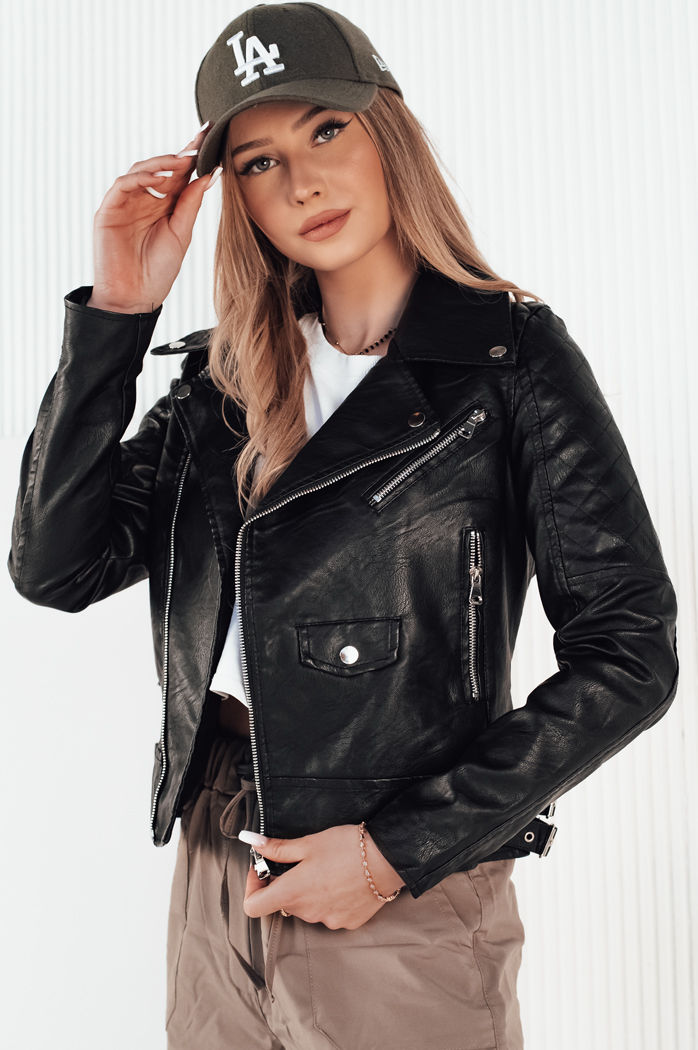 Kurtka skórzana damska ramoneska ERIETA czarna Dstreet TY4197