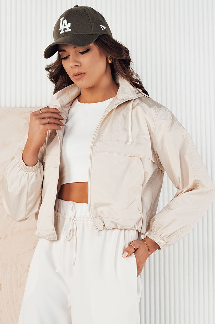 Kurtka przejściowa damska z kapturem GRAUS ecru Dstreet TY4220