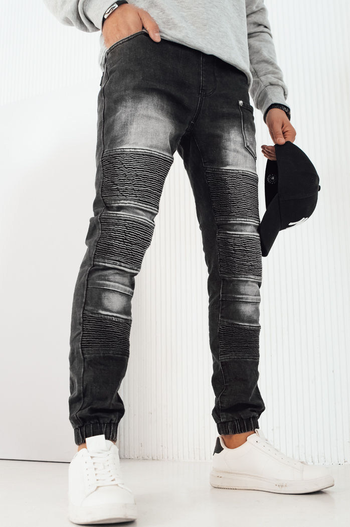 Spodnie męskie jeansowe joggery czarne Dstreet UX4222