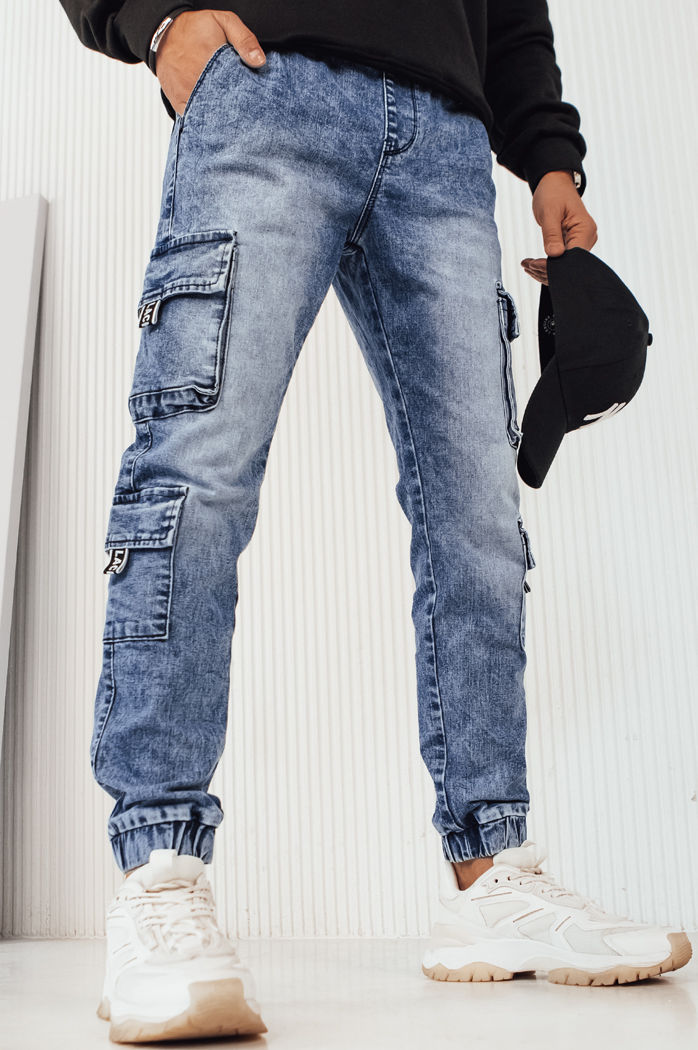 Spodnie męskie bojówki niebieskie Dstreet UX4229