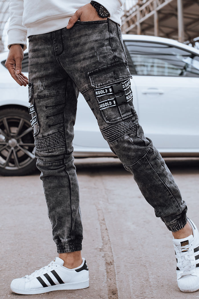 Spodnie męskie bojówki szare Dstreet UX4239