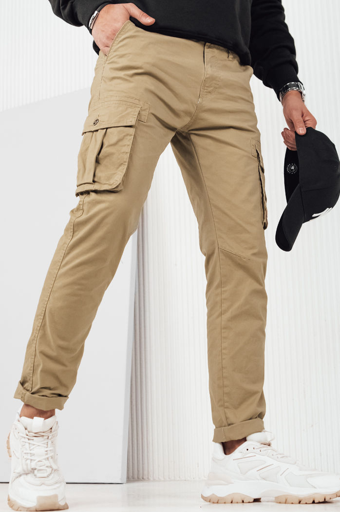 Spodnie męskie bojówki beżowe Dstreet UX4254