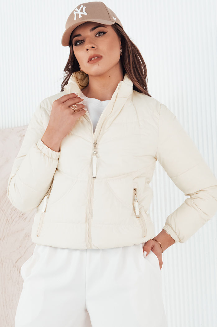 Kurtka przejściowa damska pikowana SALECA ecru Dstreet TY4252
