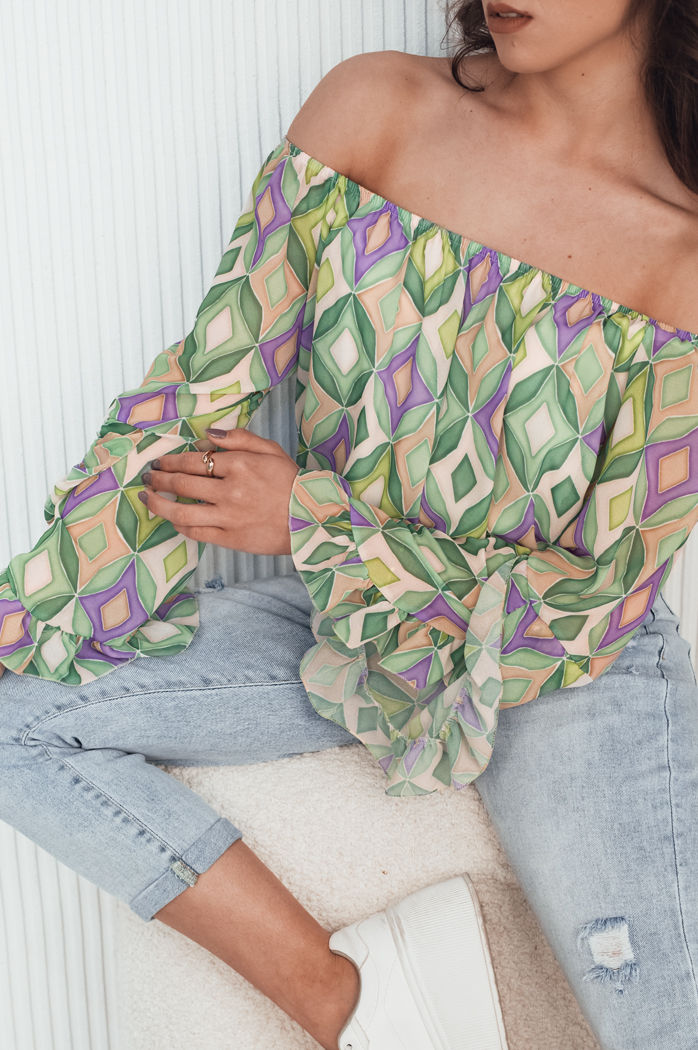 Bluzka damska hiszpanka SPRIAN zielona Dstreet RY2464