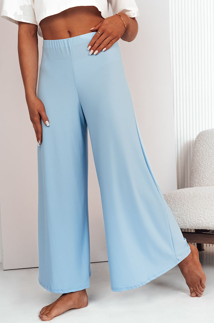 Spodnie damskie wide leg TERENI błękitne Dstreet UY2003