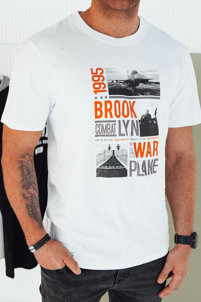 Koszulka męska z nadrukiem biała Dstreet RX5451