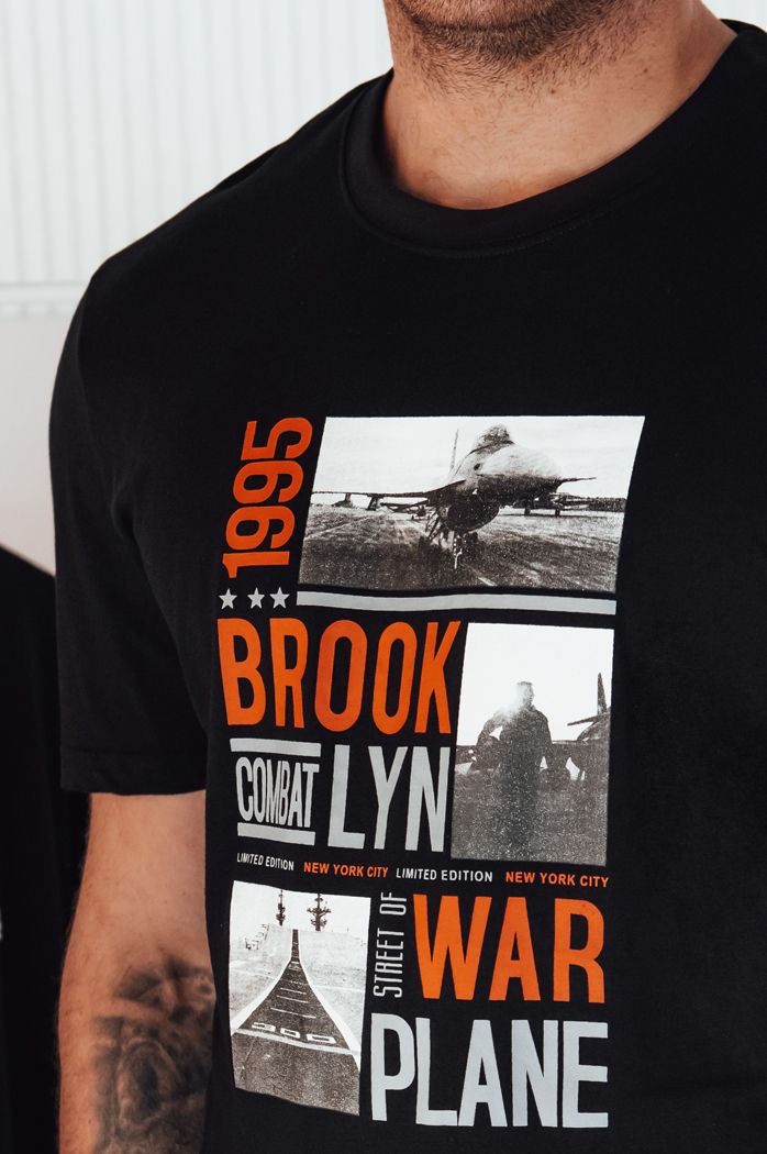 Koszulka męska z nadrukiem czarna Dstreet RX5453