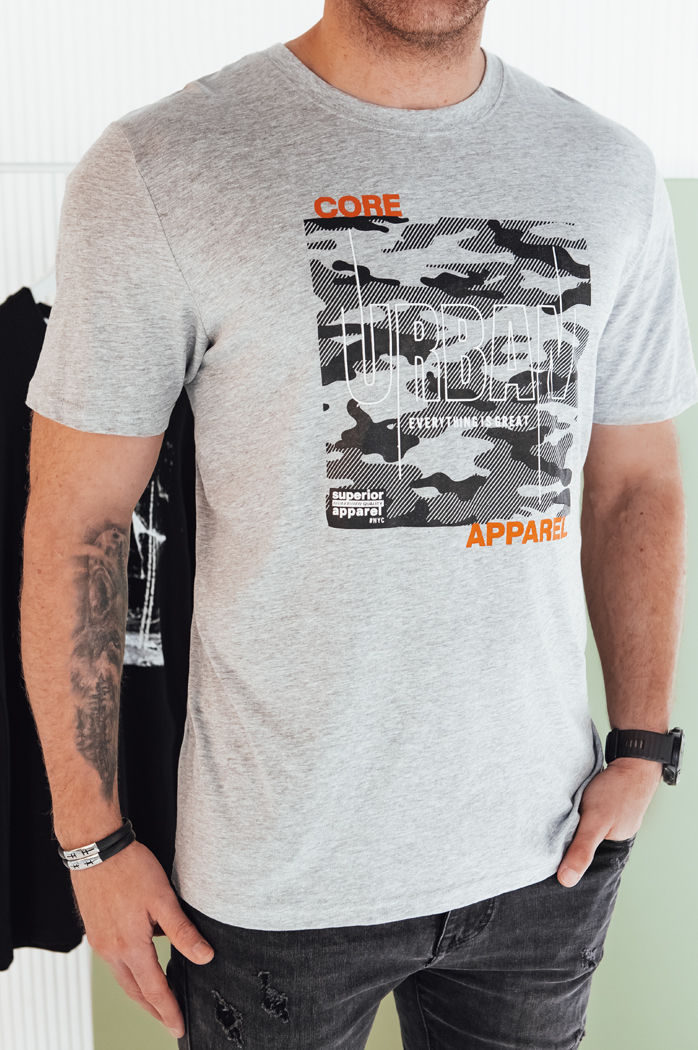 Koszulka męska z nadrukiem szara Dstreet RX5455