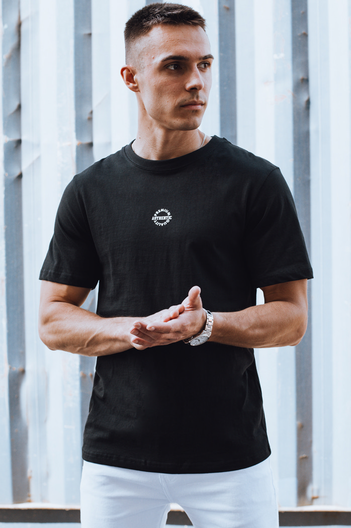 Koszulka męska z nadrukiem czarna Dstreet RX5458