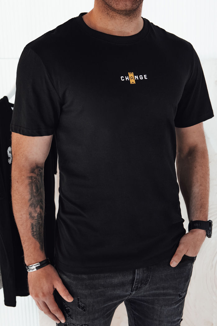 Koszulka męska z nadrukiem czarna Dstreet RX5461