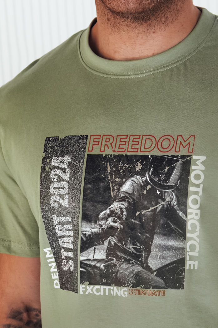 Koszulka męska z nadrukiem zielona Dstreet RX5465
