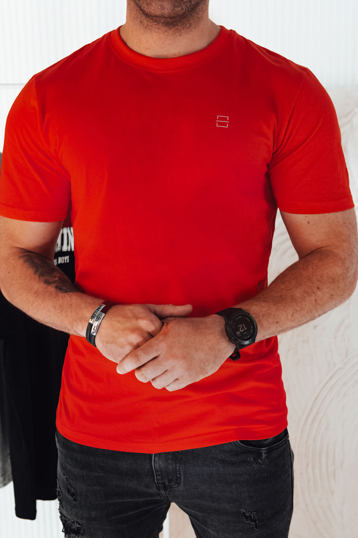 Koszulka męska z nadrukiem pomarańczowa Dstreet RX5470