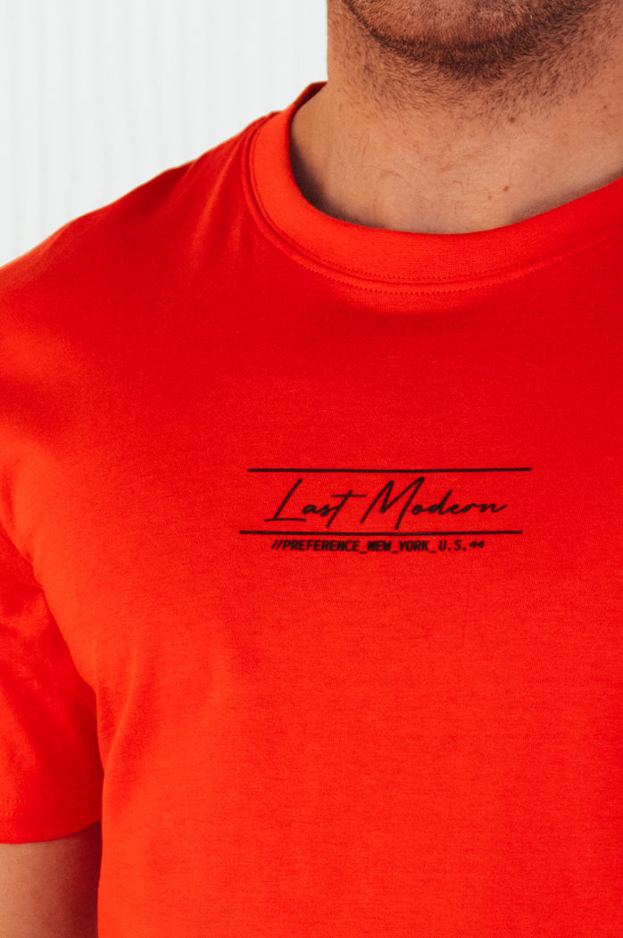 Koszulka męska z nadrukiem pomarańczowa Dstreet RX5473