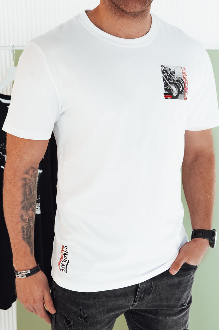 Koszulka męska z nadrukiem biała Dstreet RX5481