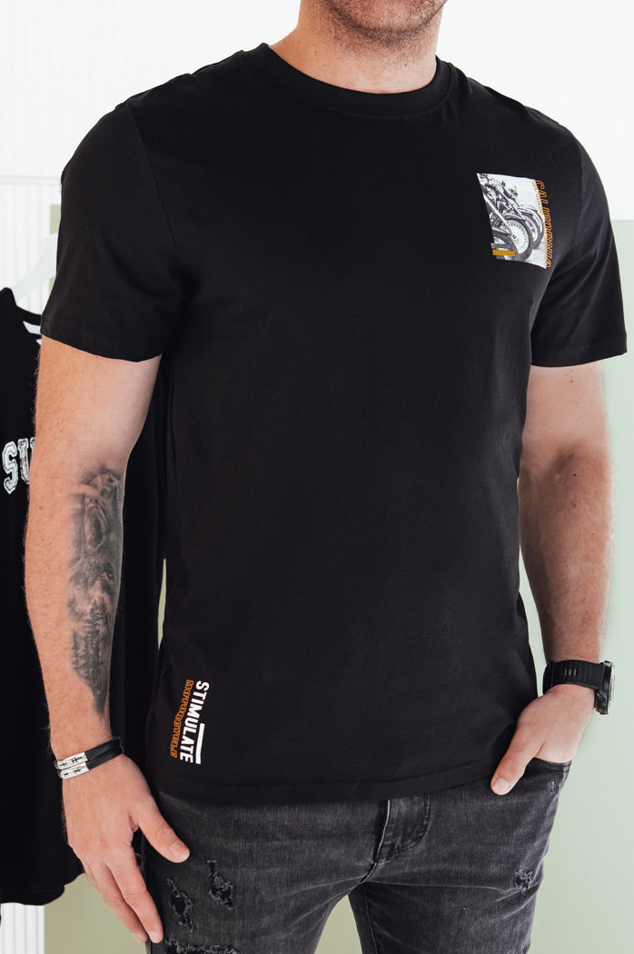 Koszulka męska z nadrukiem czarna Dstreet RX5482