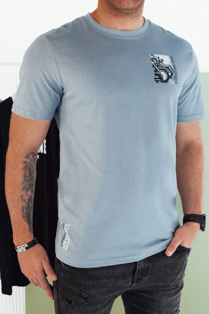 Koszulka męska z nadrukiem niebieska Dstreet RX5483