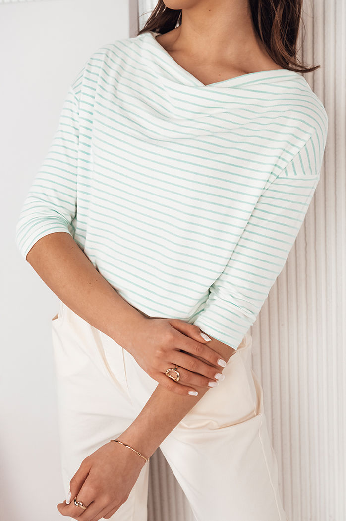 Bluzka damska w paski APRICALE biała Dstreet RY2481