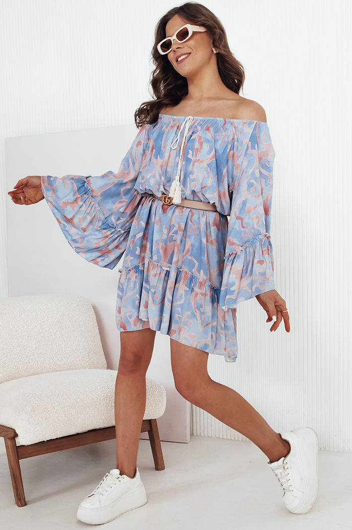 Sukienka hiszpanka FIONUALA błękitna Dstreet EY2484