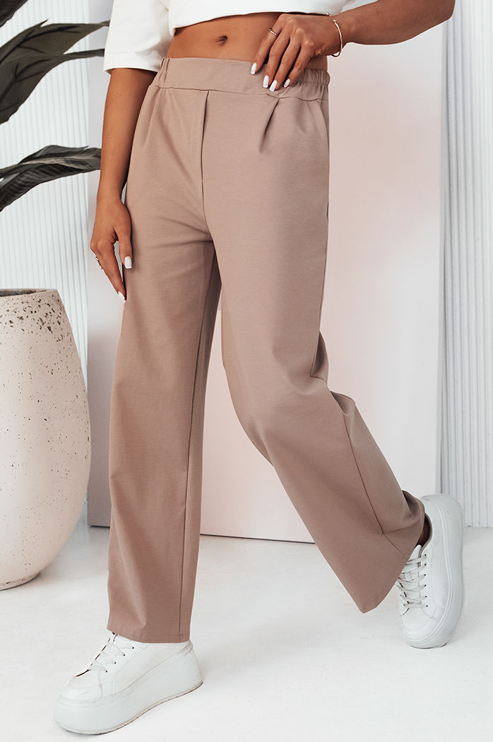 Spodnie damskie wide leg RITES beżowe Dstreet UY2007