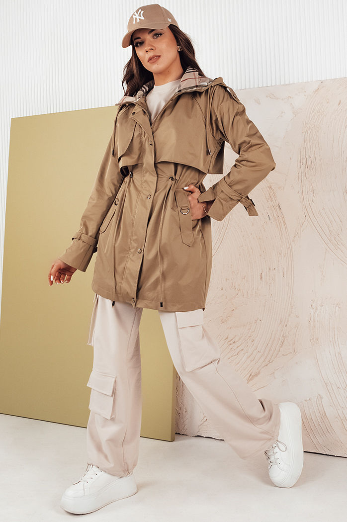 Kurtka przejściowa damska parka MOZA ciemnobeżowa Dstreet TY4284