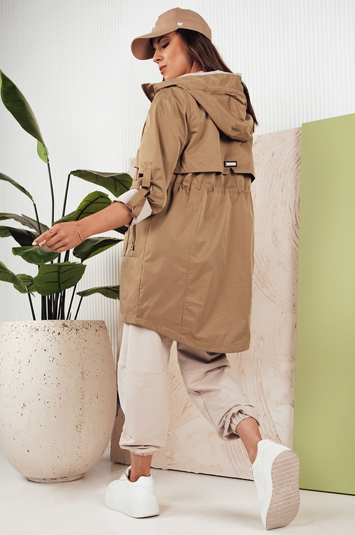 Kurtka przejściowa damska parka MEROY ciemnobeżowa Dstreet TY4289