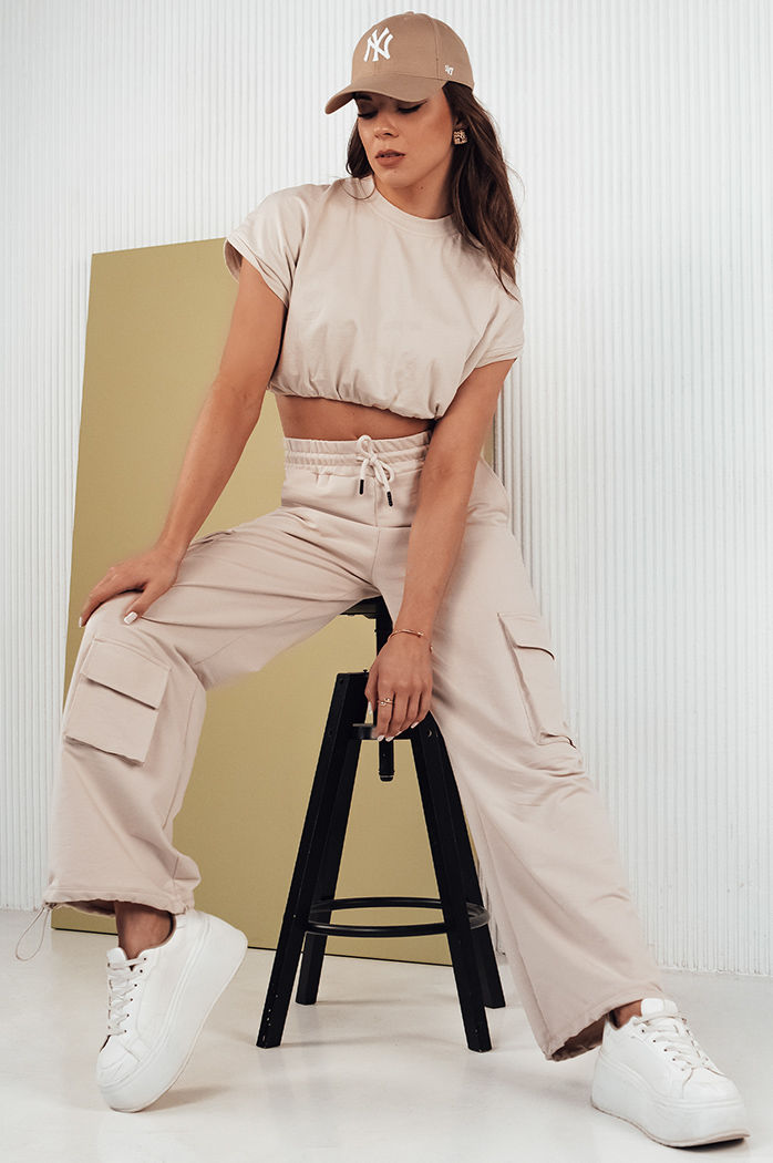 Komplet damski MALANS jasnobeżowy Dstreet AY1020