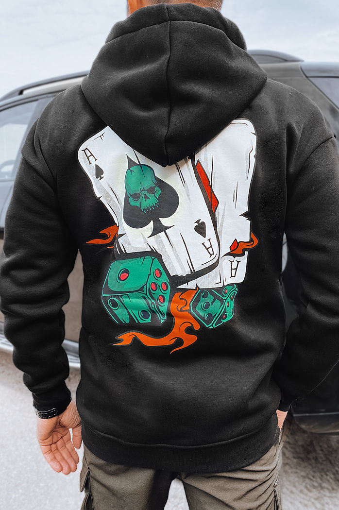 Bluza męska z nadrukiem czarna Dstreet BX5666