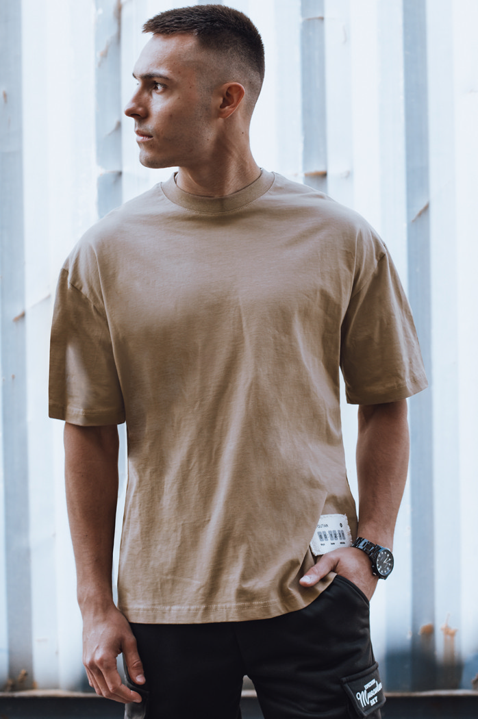 T-shirt męski kamelowy Dstreet RX5513
