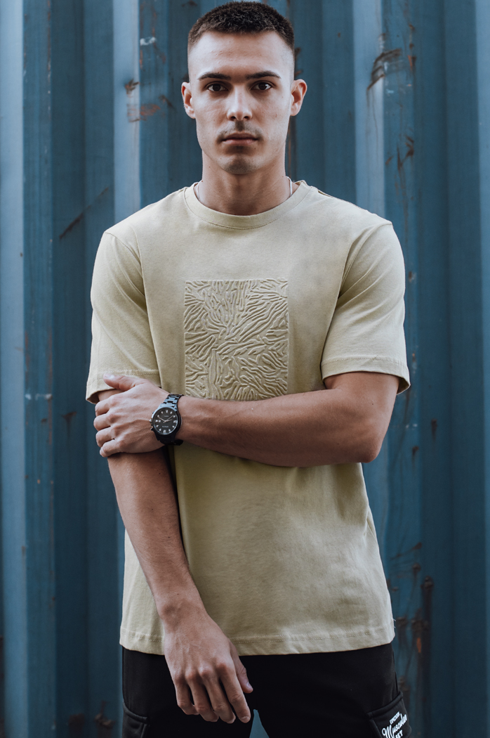 T-shirt męski beżowy Dstreet RX5518