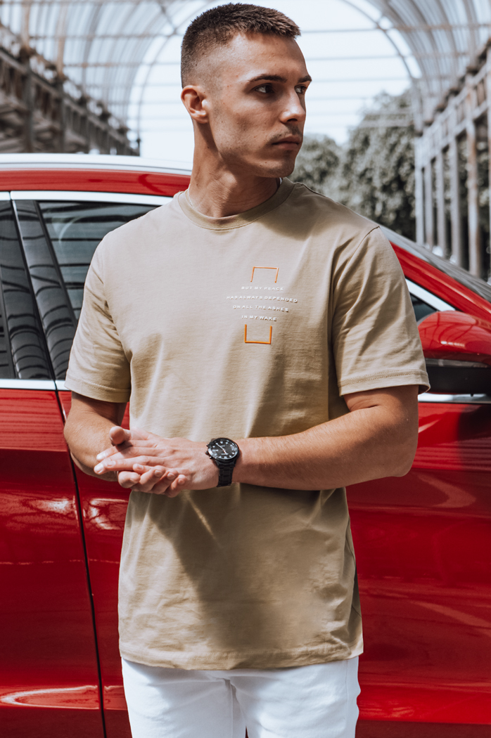 T-shirt męski kamelowy Dstreet RX5530