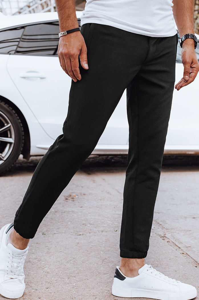 Spodnie męskie joggery czarne Dstreet UX4263